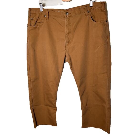 Dickies FLEX Tough Max Brown Work Pants Sz 40 Raw‎ Hem Carpenter Fit - Picture 3 of 10